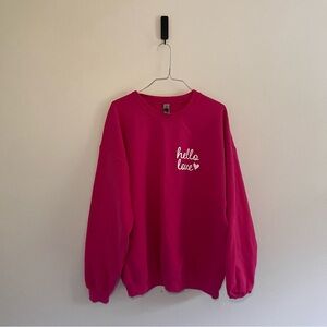 River‎ Babe Threads• Pink 'Hello Love' Sweatshirt
